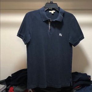 Navy Blue Burberry Polo Size Small